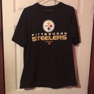 Pittsburgh Steelers Black Graphic Logo T-Shirt Mens Large L